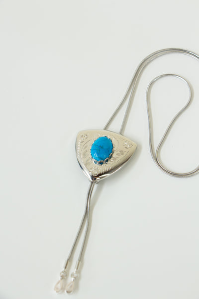 Turquoise Silver Vintage Bolo Tie