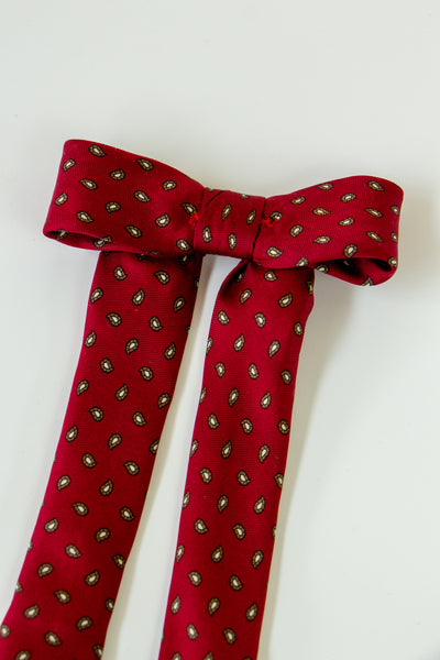 Red Mini Paisley Western Tie