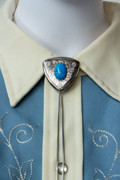 Turquoise Silver Vintage Bolo Tie