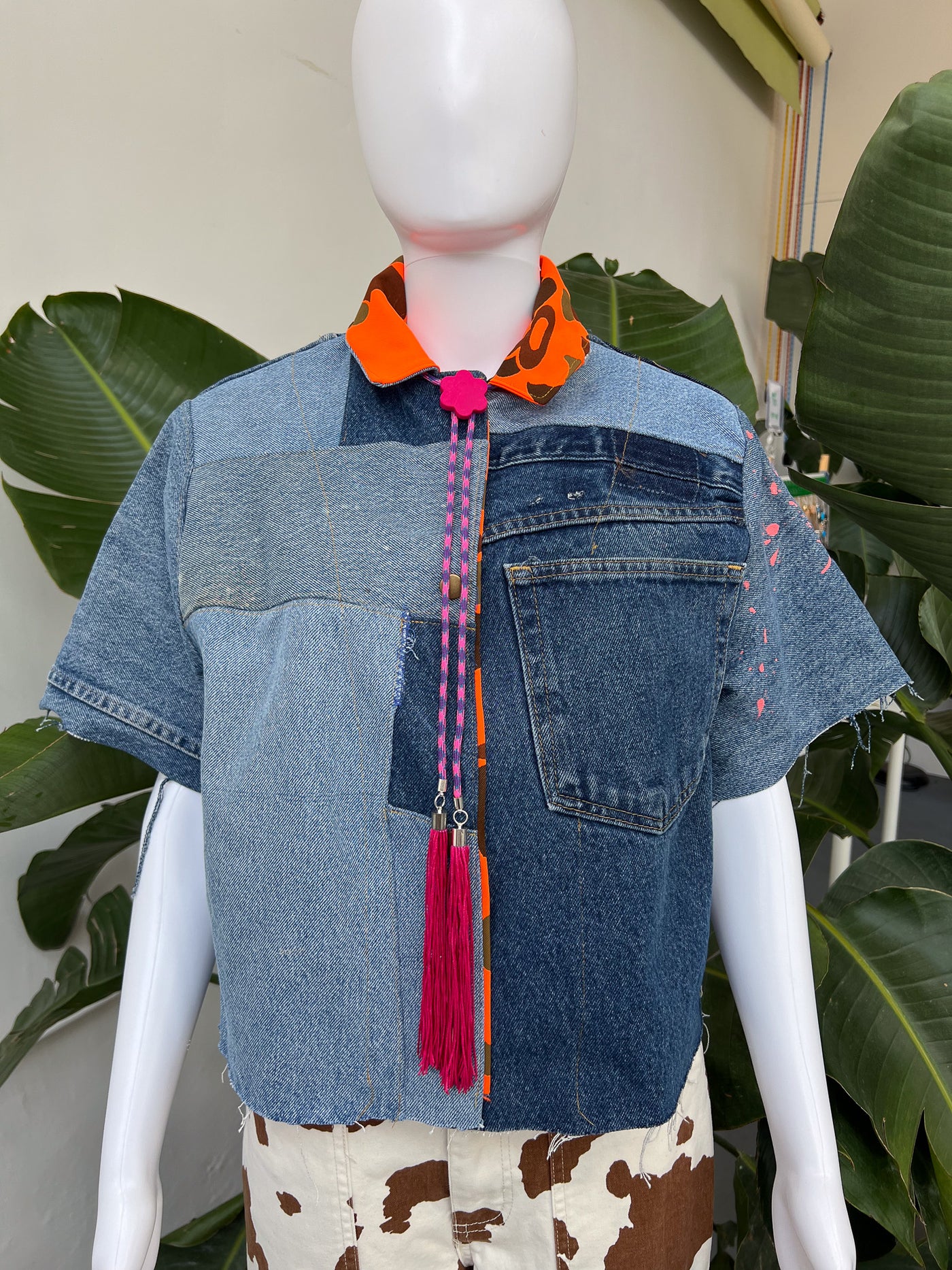 Flower Purple Camo Fringe Bolo Tie