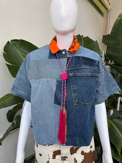 Flower Purple Camo Fringe Bolo Tie
