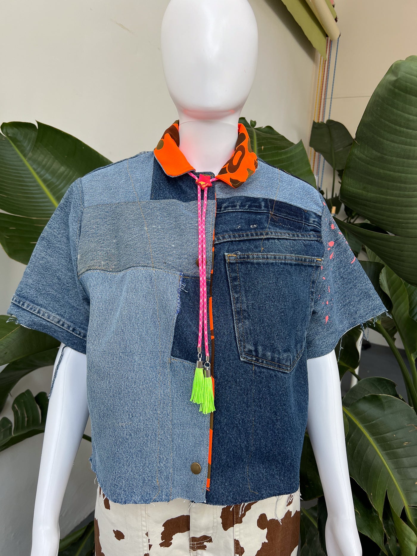 Mini Star Pink Camo Fringe Bolo Tie