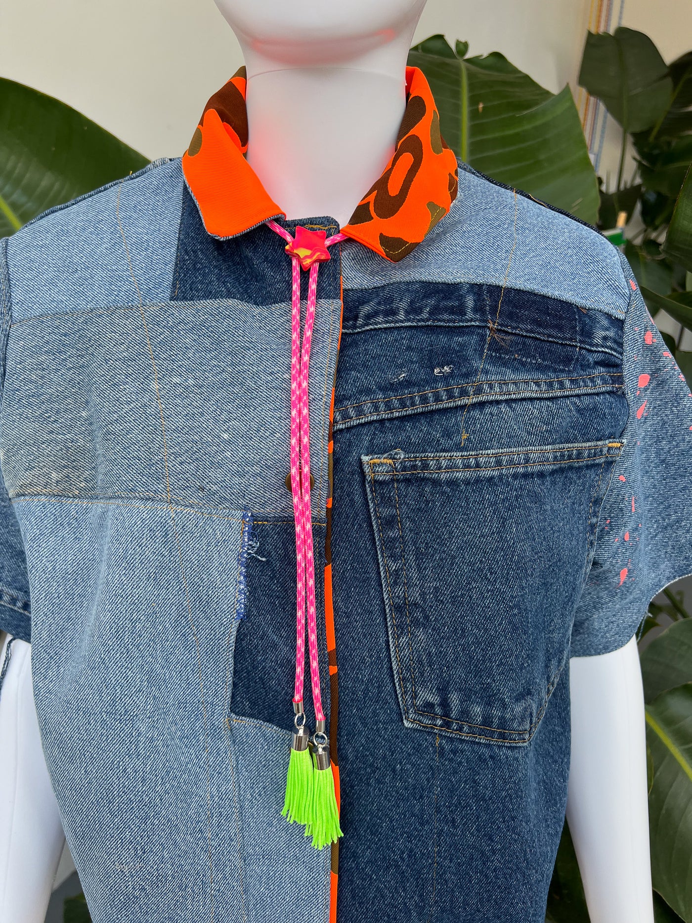 Mini Star Pink Camo Fringe Bolo Tie