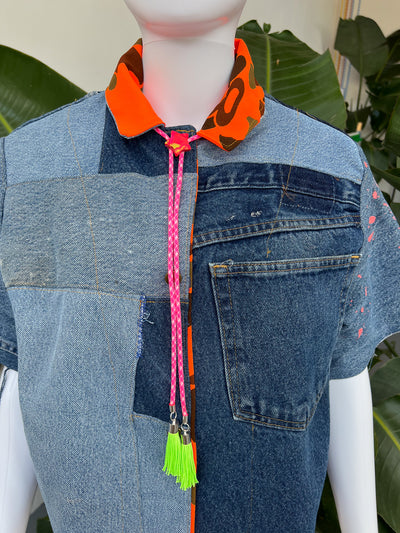 Mini Star Pink Camo Fringe Bolo Tie