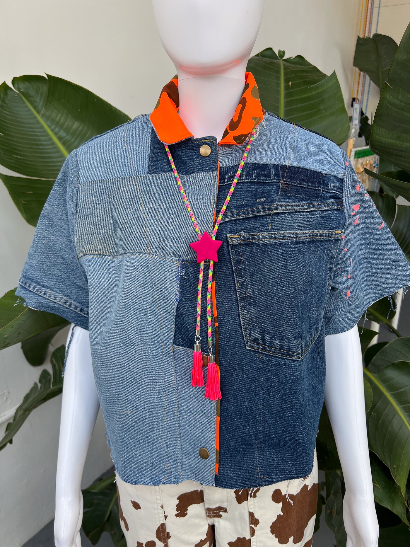 Purple Star Rainbow Fringe Bolo Tie