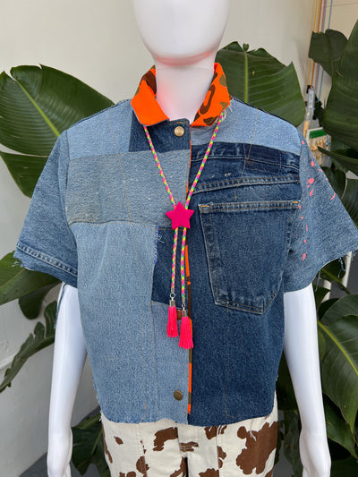 Purple Star Rainbow Fringe Bolo Tie