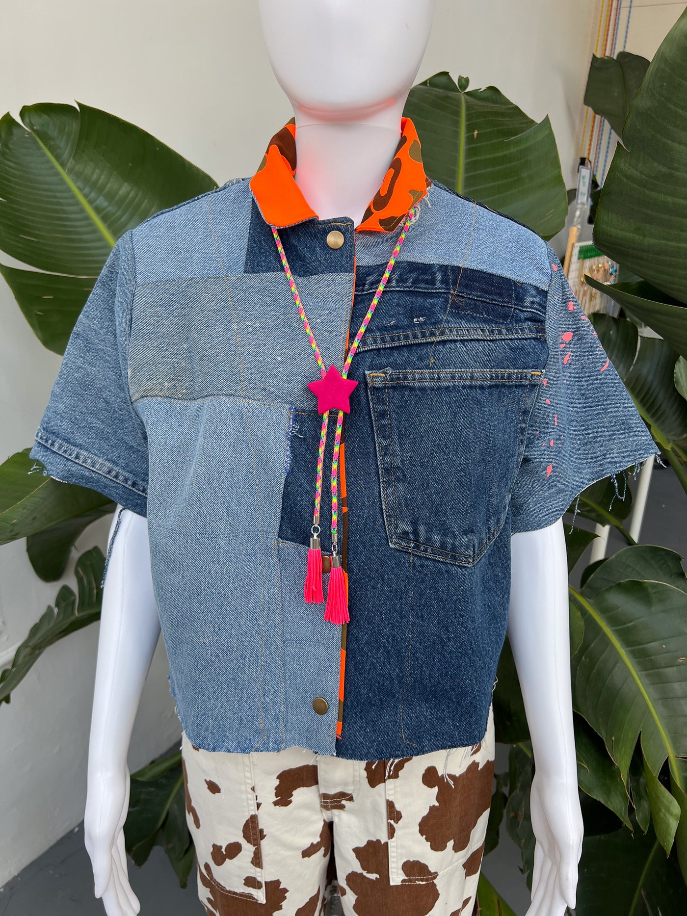 Purple Star Rainbow Fringe Bolo Tie
