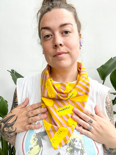 Butter Bandana Chartreuse and Pink