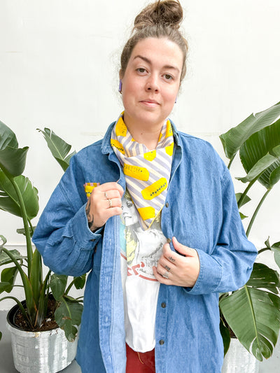 Butter Bandana Blue and White Stripe