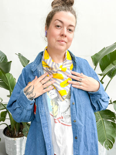 Butter Bandana Blue and White Stripe