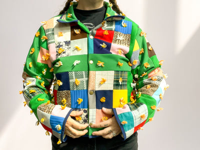 Quilted Jacket - Green Size M