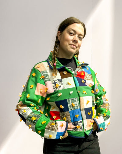 Quilted Jacket - Green Size M