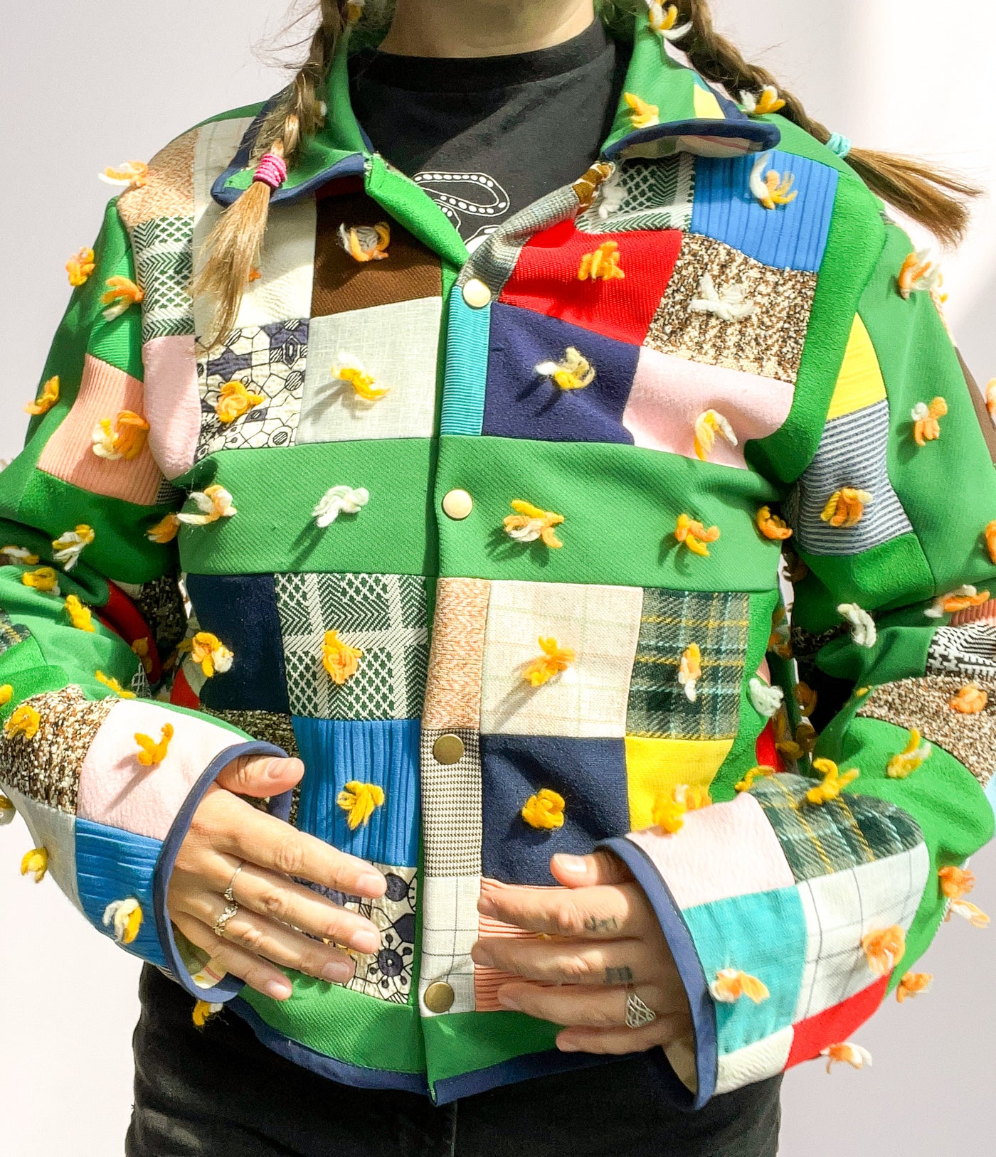Quilted Jacket - Green Size M