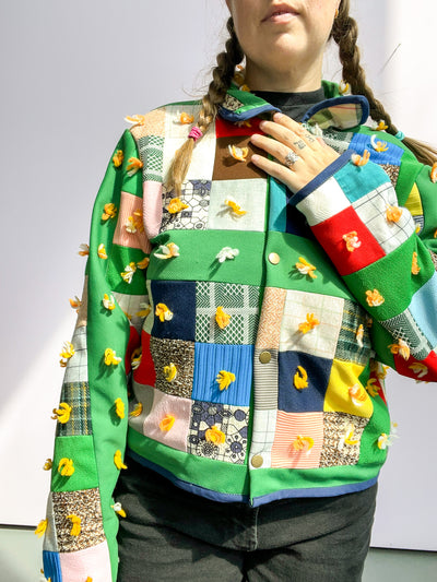 Quilted Jacket - Green Size M