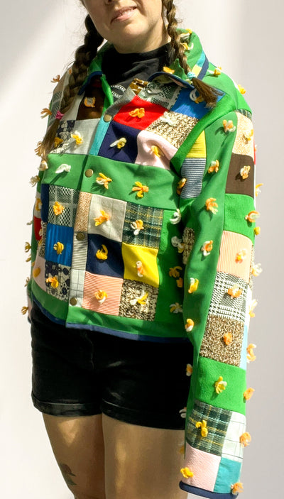 Quilted Jacket - Green Size M