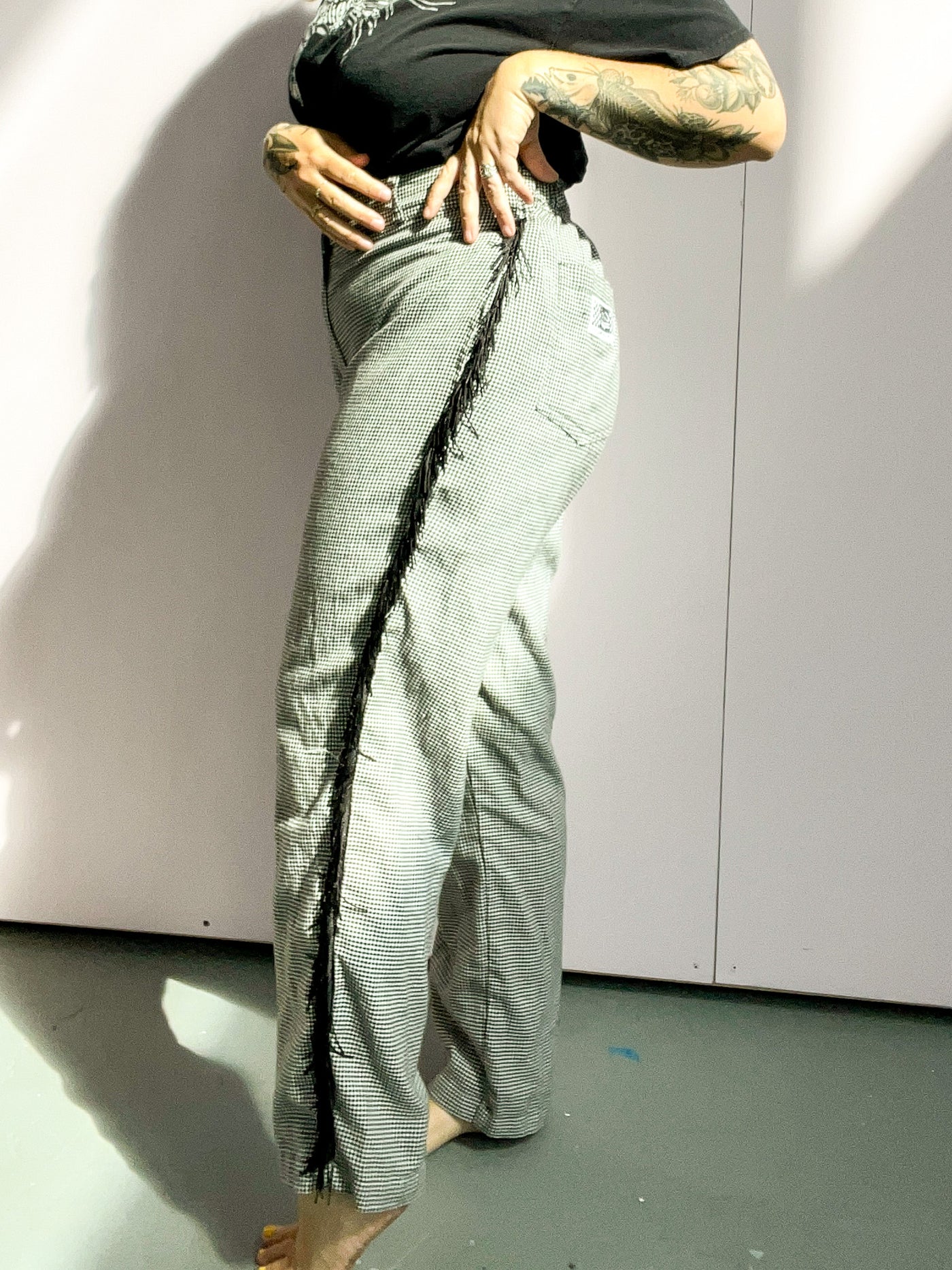 Upcycled Fringe Chef Pant - M