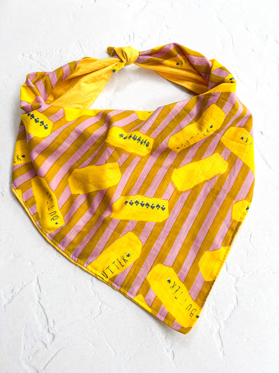 Butter Bandana Chartreuse and Pink