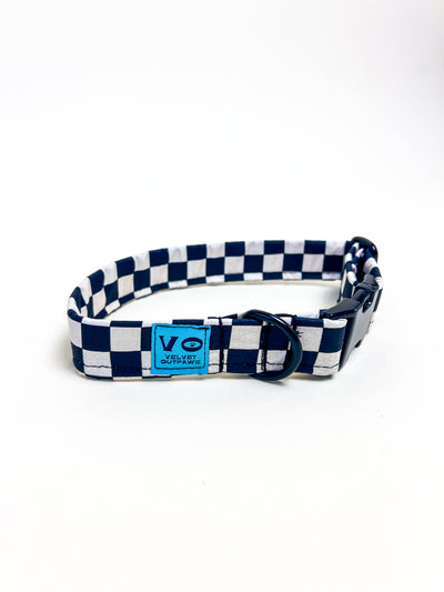 Black and White Checker Dog Collar