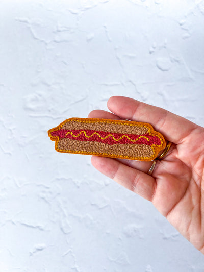 Hot Dog Chain Stitch Patch