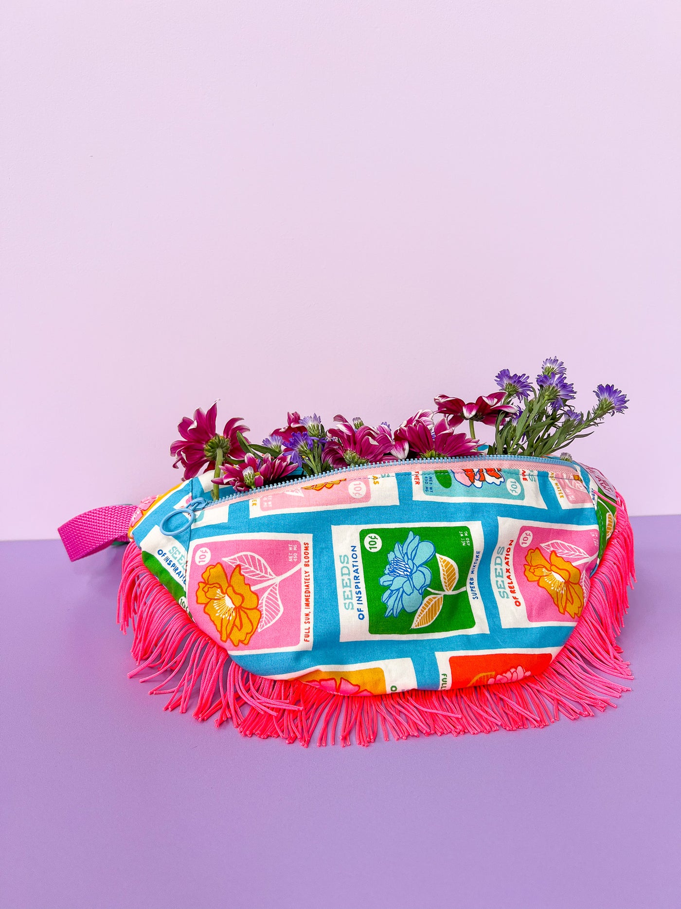 Flower Seeds Cross Body Fringe Bag