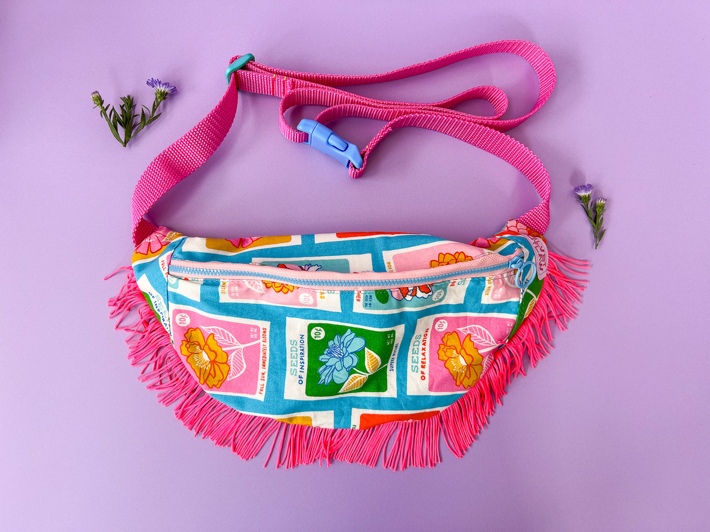 Flower Seeds Cross Body Fringe Bag