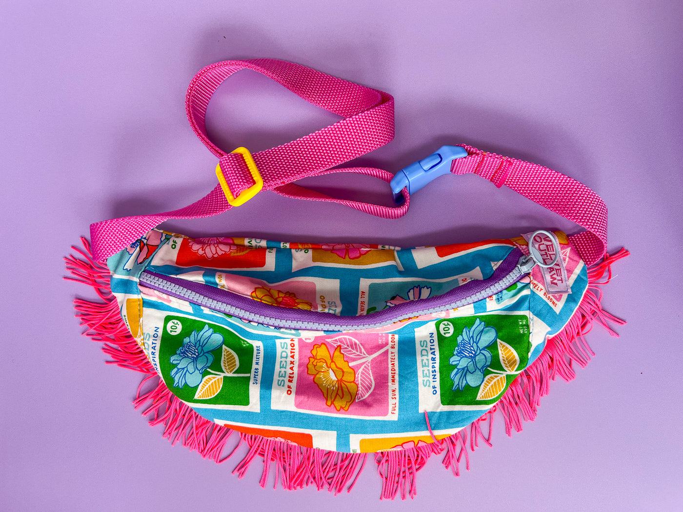Flower Seeds Cross Body Fringe Bag
