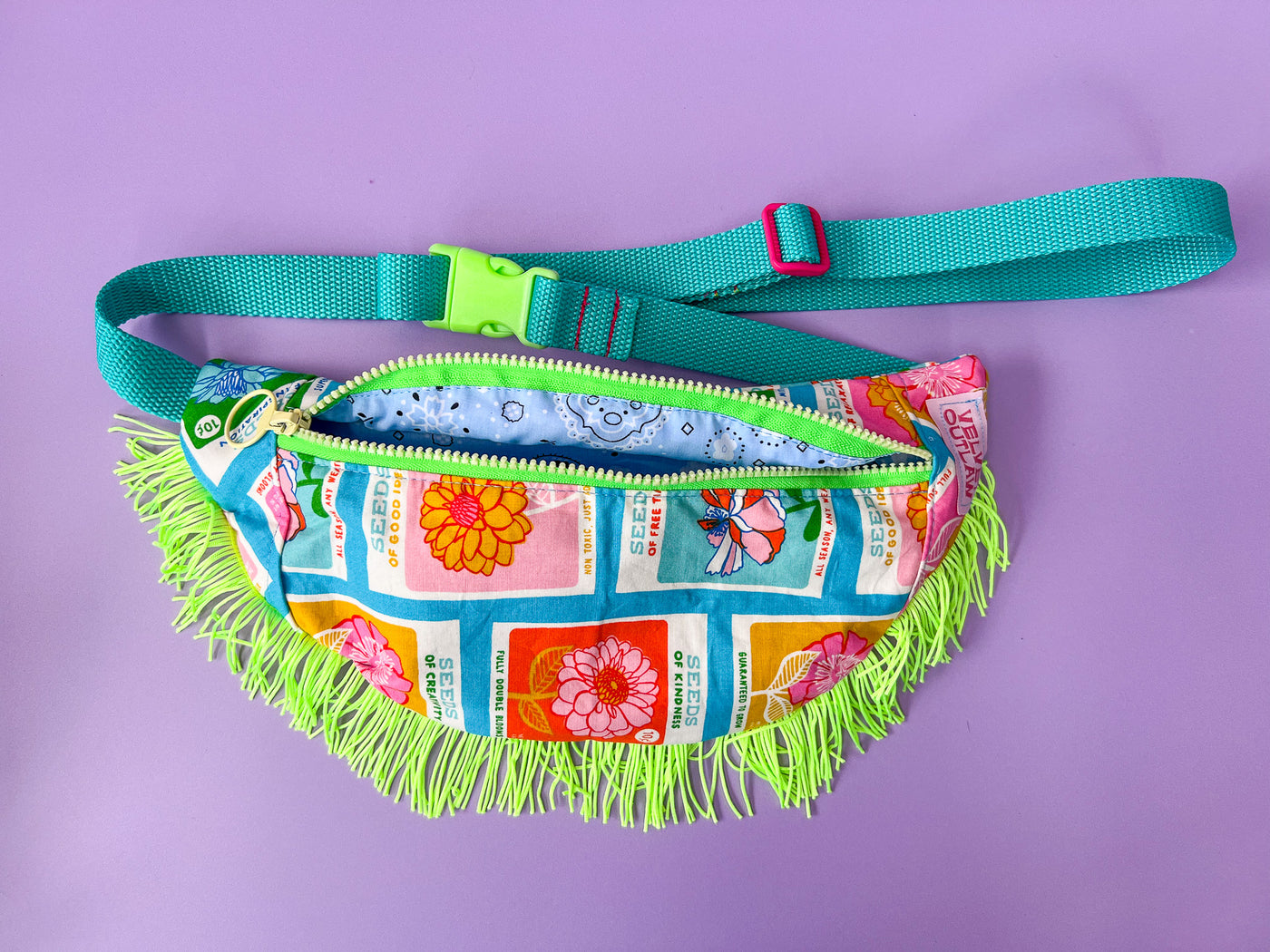 Flower Seeds Cross Body Fringe Bag