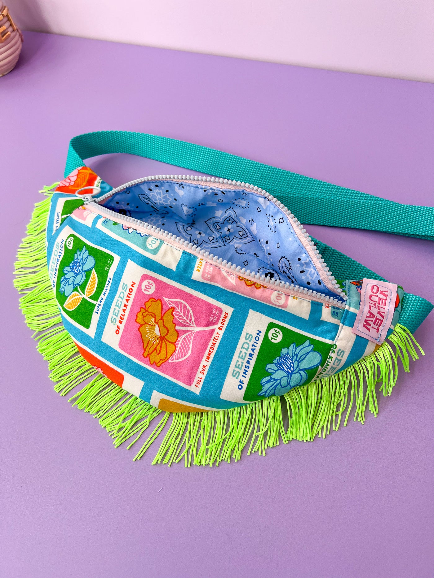Flower Seeds Cross Body Fringe Bag