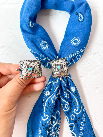 Turquoise Western Bandana Slide - SLIDE ONLY