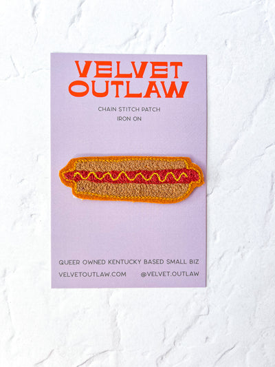Hot Dog Chain Stitch Patch