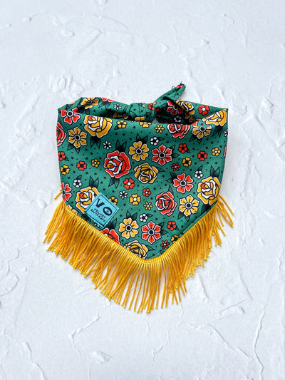 Traditional Tattoo Style Fringe Dog Bandana