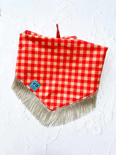 Boyfriend Plaid Fringe Dog Bandana