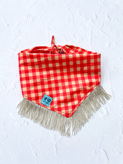 Boyfriend Plaid Fringe Dog Bandana