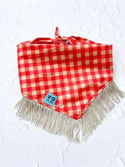 Boyfriend Plaid Fringe Dog Bandana