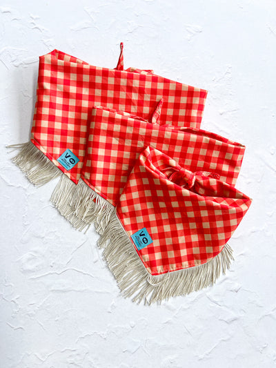 Boyfriend Plaid Fringe Dog Bandana