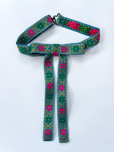 Teal Floral Western Tie