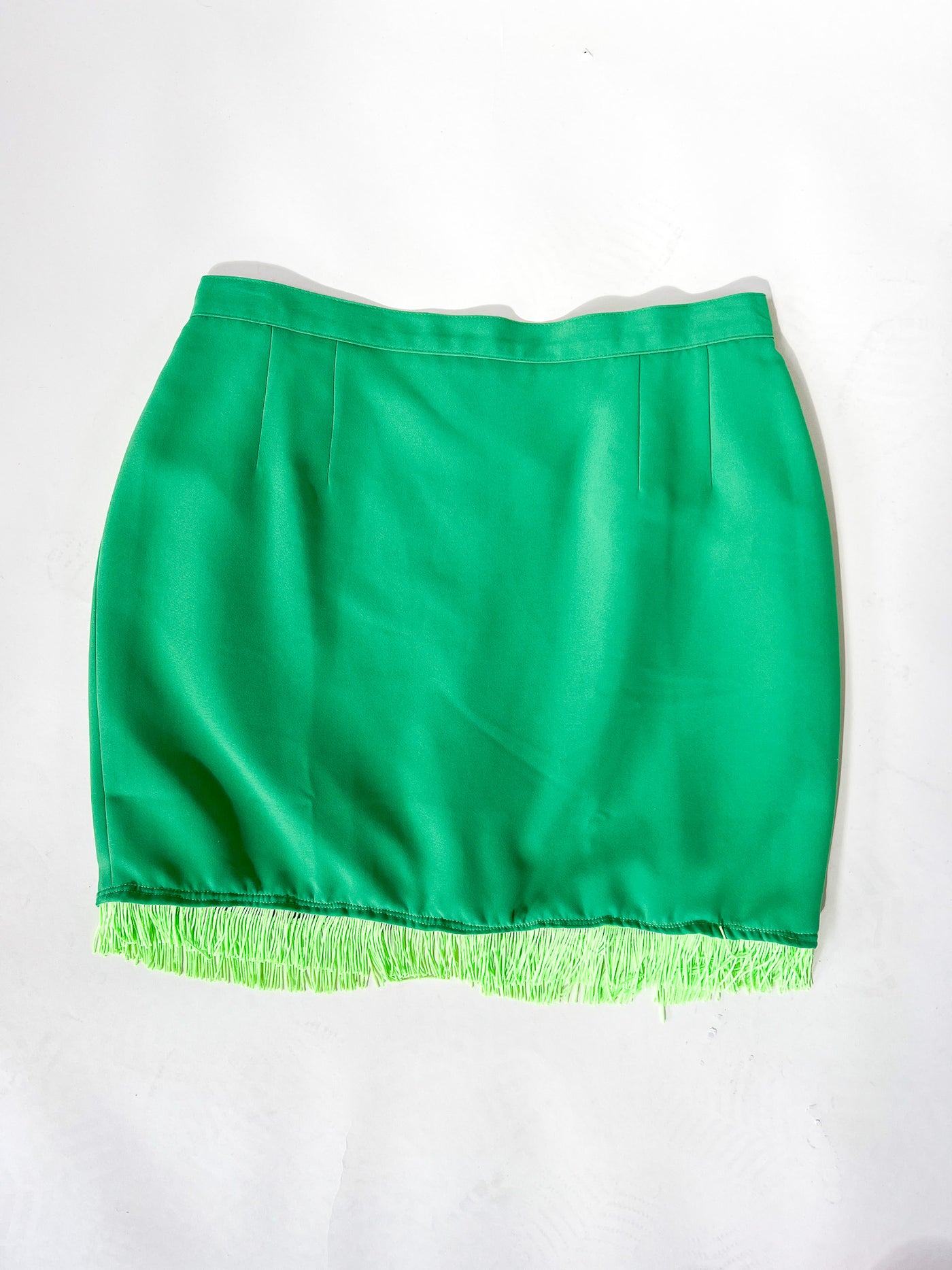 Green Fringe Mini Skirt