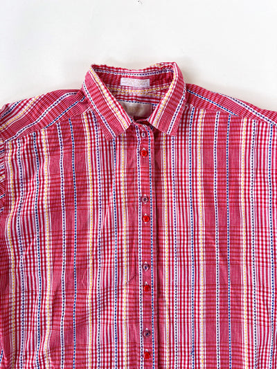 Red and Blue Stripe Button Up S/M