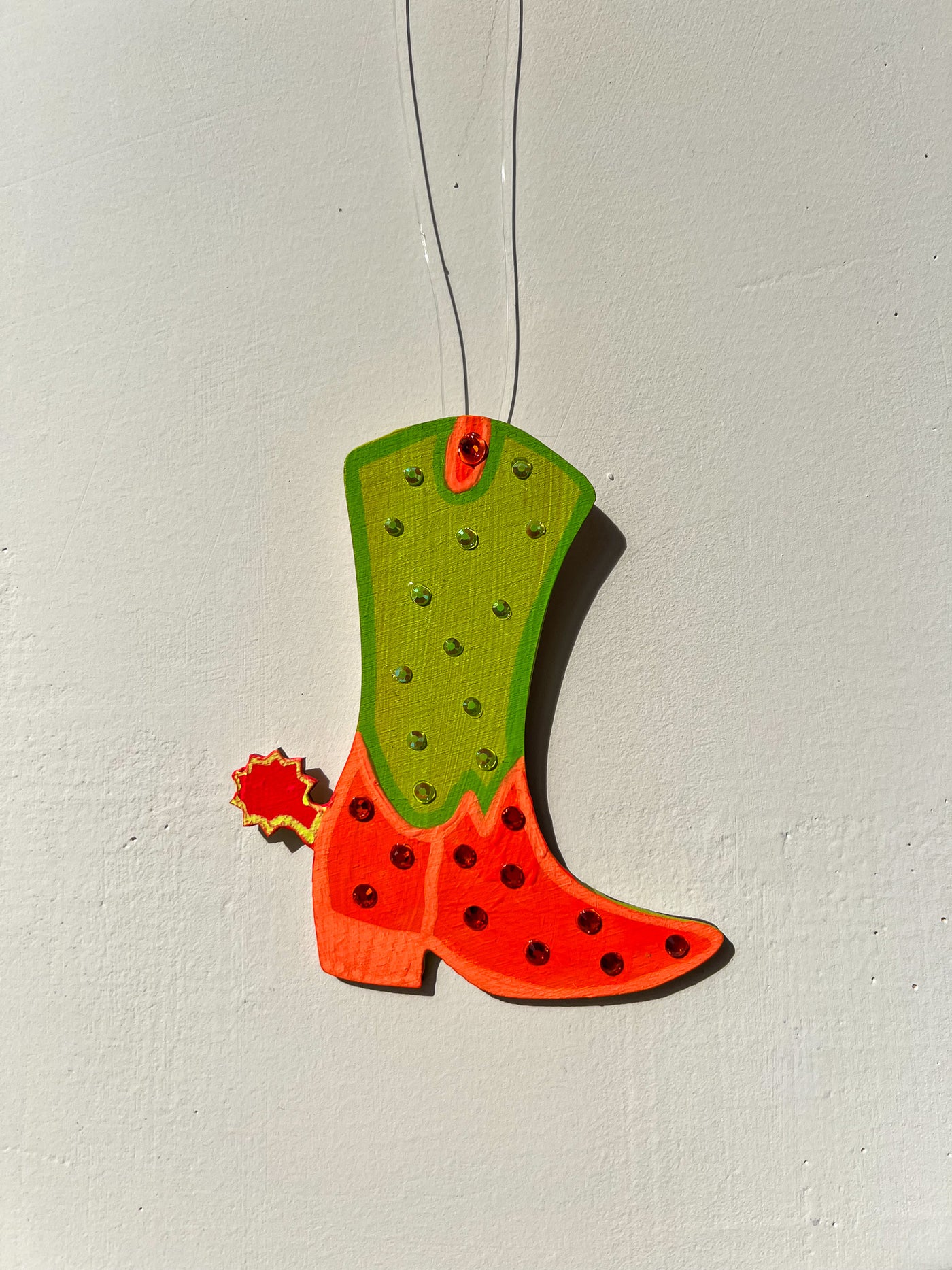 Green Cowgirl Boot Wall Art
