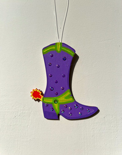 Purple Cowgirl Boot Wall Art