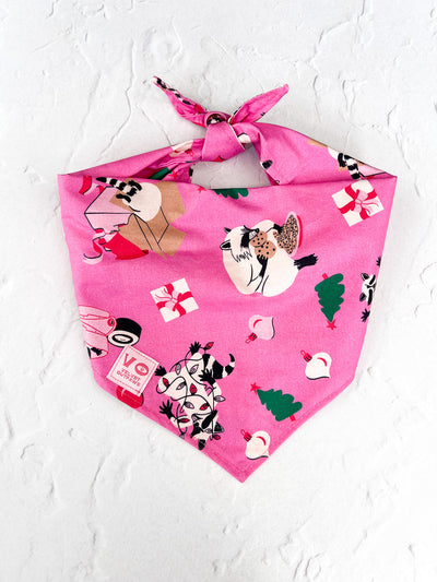 Christmas Raccoons Dog Bandana