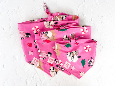 Christmas Raccoons Dog Bandana