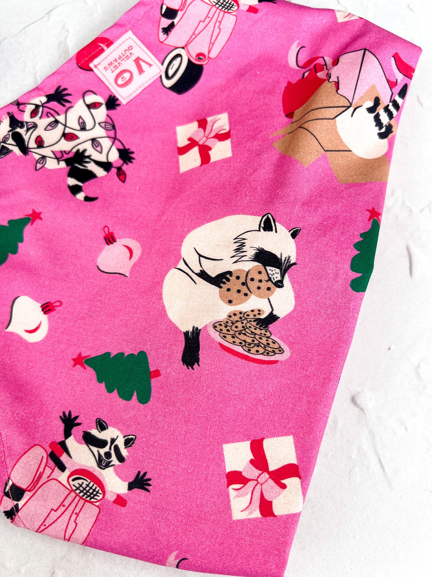 Christmas Raccoons Dog Bandana