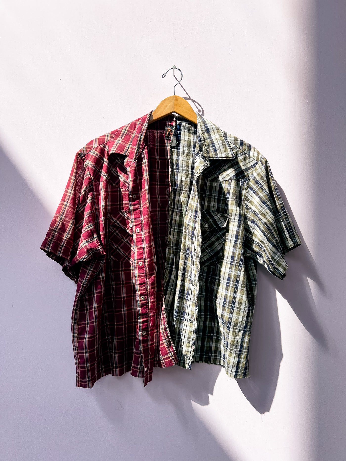 Two Tone Reworked Western Pearl Snap Shirt XL