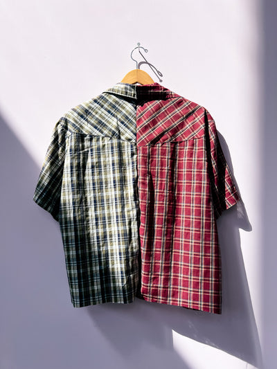 Two Tone Reworked Western Pearl Snap Shirt XL