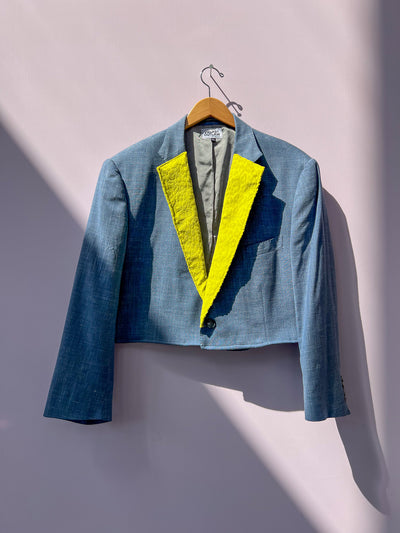 Blazer with Chartreuse Corduroy Lapel 2X