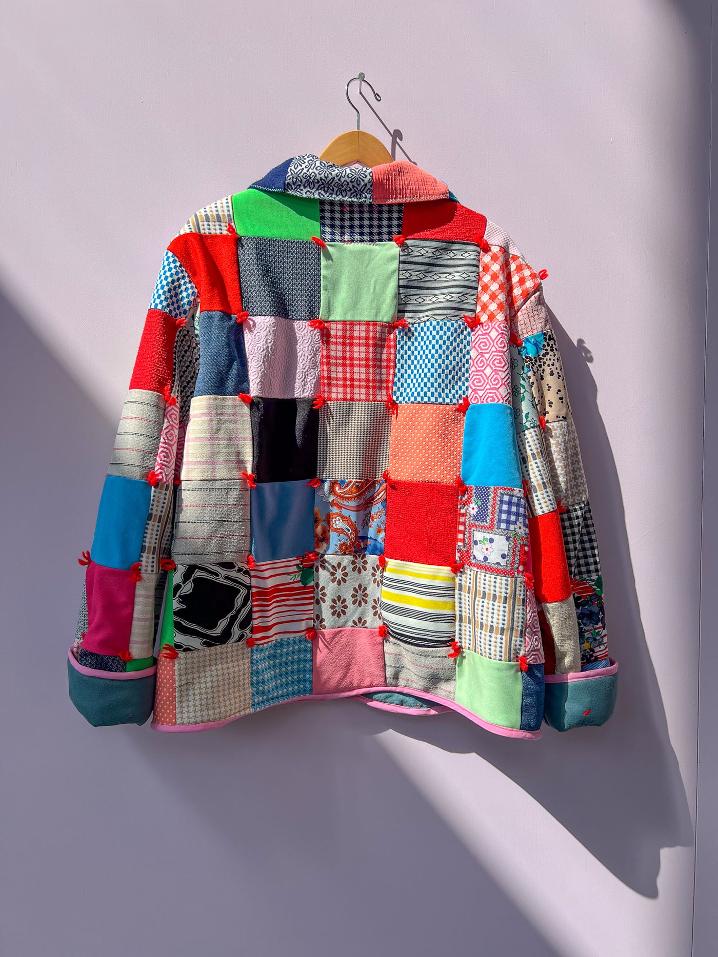 Quilted Jacket - Pink Multicolored Size 2X