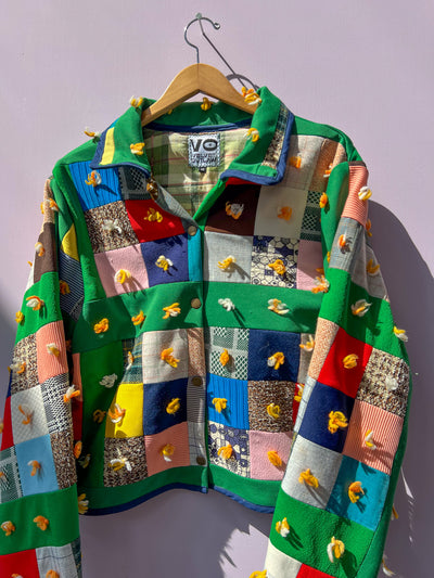 Quilted Jacket - Green Size M