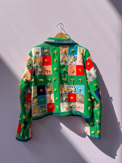 Quilted Jacket - Green Size M