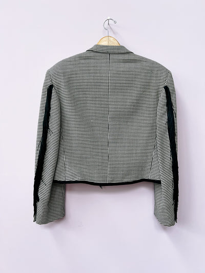 Reworked Fringe Crop Blazer L